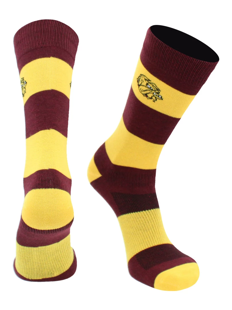 TCK All Schools Minnesota Duluth Bulldogs Socks Game Day Striped Crew Socks 2 TCK All Schools Minnesota Duluth Bulldogs Socks Game Day Striped Crew Socks