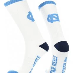 TCK North Carolina Tar Heels Socks Basic Crew White Socks All Schools