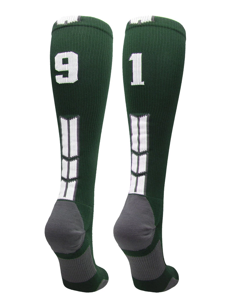MadSportsStuff Dark Green Player ID Custom Number Over The Calf Socks For Softball Baseball Football Boys And Girls Softball Socks 39 MadSportsStuff Dark Green Player ID Custom Number Over The Calf Socks For Softball Baseball Football Boys And Girls Softball Socks