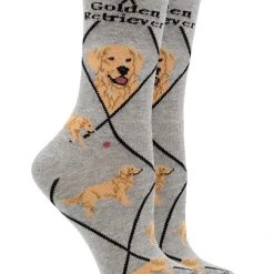 WHD Crazy Socks - Crew Golden Retriever Socks For Women Gift For Dog Lovers