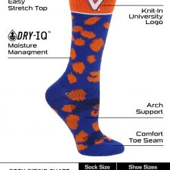 TCK Virginia Cavaliers Socks Womens Savage Crew Socks 7 TCK Virginia Cavaliers Socks Womens Savage Crew Socks