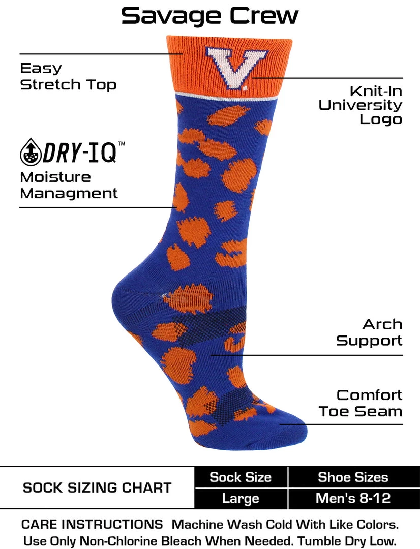 TCK Virginia Cavaliers Socks Womens Savage Crew Socks 3 TCK Virginia Cavaliers Socks Womens Savage Crew Socks