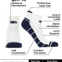 TCK Penn State Nittany Lions Low Cut Ankle Socks With Tab All Schools