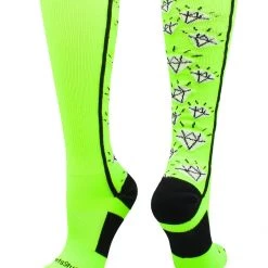 MadSportsStuff Softball Socks With Diamonds For Girls Over The Calf (multiple Colors)