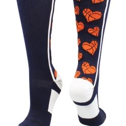MadSportsStuff Crazy Love Basketball Hearts Crew Socks Basketball Socks