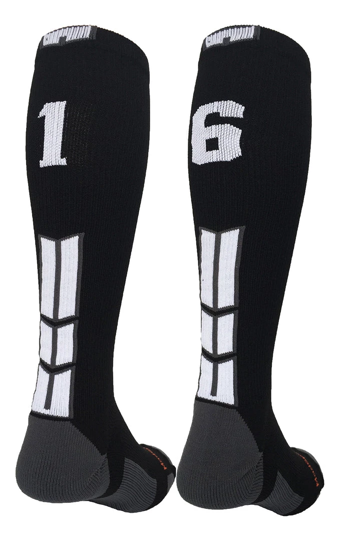 MadSportsStuff Softball Socks Black Player ID Custom Number Over The Calf Socks For Softball Baseball Football Boys And Girls 63 MadSportsStuff Softball Socks Black Player ID Custom Number Over The Calf Socks For Softball Baseball Football Boys And Girls