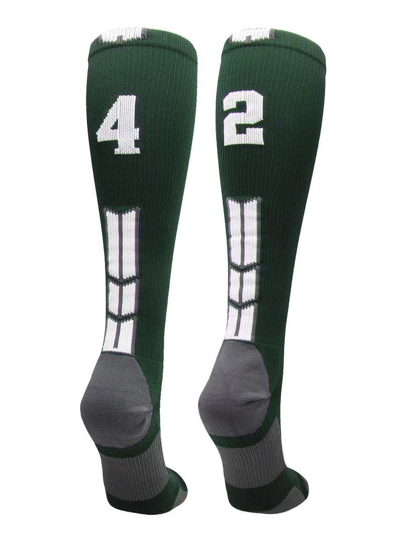 MadSportsStuff Dark Green Player ID Custom Number Over The Calf Socks For Softball Baseball Football Boys And Girls Softball Socks 88 MadSportsStuff Dark Green Player ID Custom Number Over The Calf Socks For Softball Baseball Football Boys And Girls Softball Socks