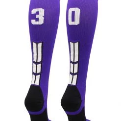 MadSportsStuff Purple Player ID Custom Number Over The Calf Socks For Softball Baseball Football Boys And Girls 205 MadSportsStuff Purple Player ID Custom Number Over The Calf Socks For Softball Baseball Football Boys And Girls