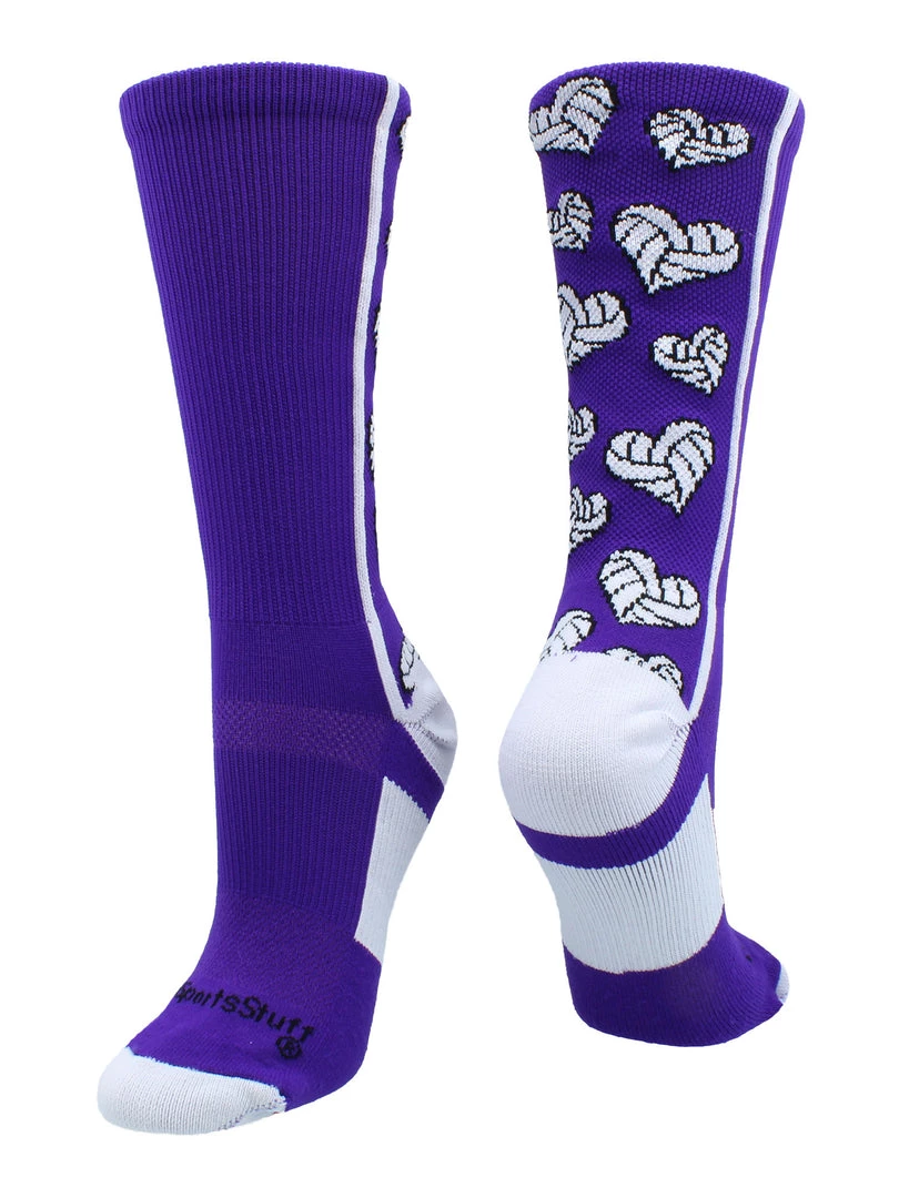 MadSportsStuff Volleyball Socks Crazy Love Volleyball Hearts Crew Socks 8 MadSportsStuff Volleyball Socks Crazy Love Volleyball Hearts Crew Socks