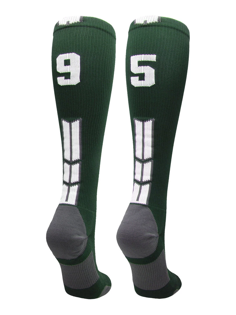 MadSportsStuff Dark Green Player ID Custom Number Over The Calf Socks For Softball Baseball Football Boys And Girls Softball Socks 35 MadSportsStuff Dark Green Player ID Custom Number Over The Calf Socks For Softball Baseball Football Boys And Girls Softball Socks