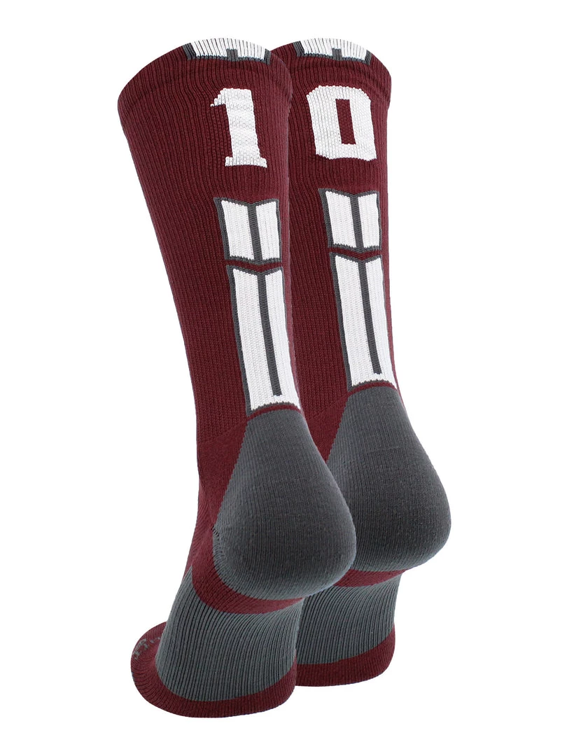 MadSportsStuff Maroon Player ID Custom Number Crew Socks For Basketball Lacrosse Volleyball Boys And Girls Volleyball Socks 68 MadSportsStuff Maroon Player ID Custom Number Crew Socks For Basketball Lacrosse Volleyball Boys And Girls Volleyball Socks