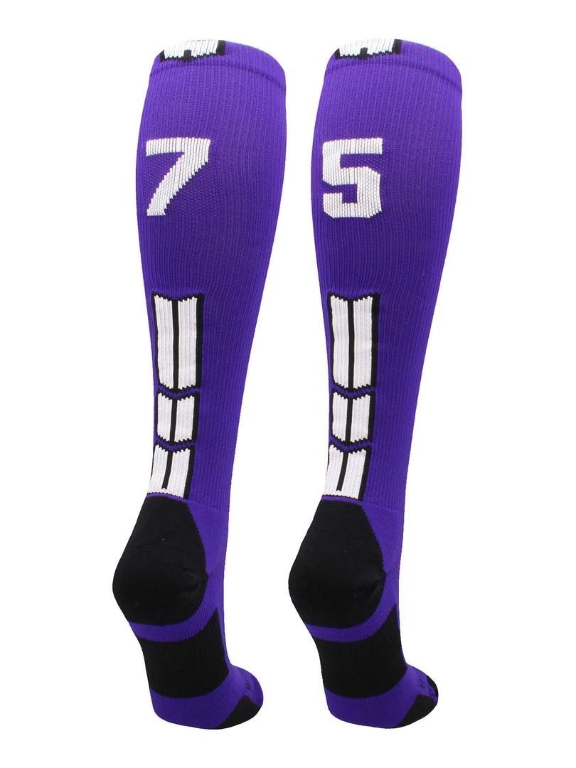 MadSportsStuff Purple Player ID Custom Number Over The Calf Socks For Softball Baseball Football Boys And Girls Softball Socks 54 MadSportsStuff Purple Player ID Custom Number Over The Calf Socks For Softball Baseball Football Boys And Girls Softball Socks