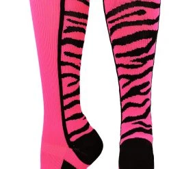 MadSportsStuff Baseball Socks Crazy Socks With Safari Tiger Stripes Over The Calf Socks (multiple Colors)