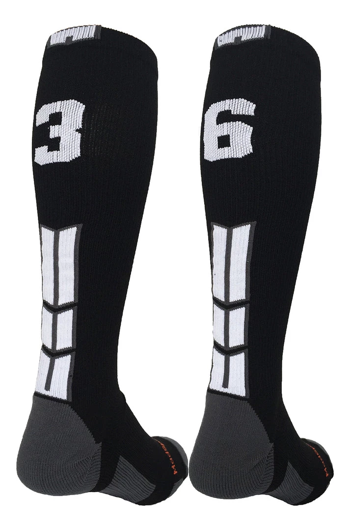 MadSportsStuff Softball Socks Black Player ID Custom Number Over The Calf Socks For Softball Baseball Football Boys And Girls 105 MadSportsStuff Softball Socks Black Player ID Custom Number Over The Calf Socks For Softball Baseball Football Boys And Girls