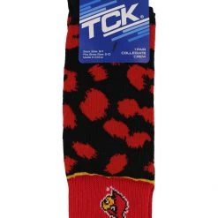 TCK All Schools Louisville Cardinals Socks Womens Savage Crew Socks
