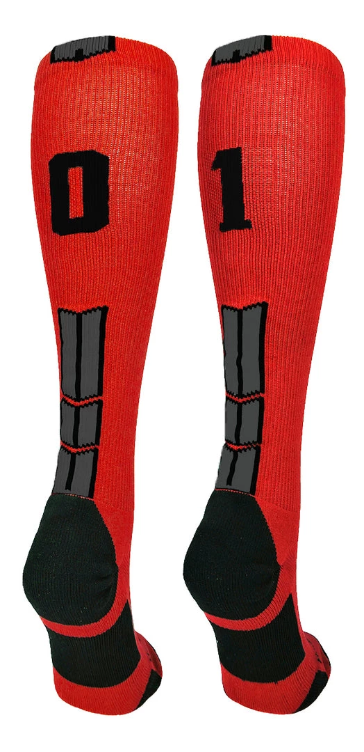 MadSportsStuff Red And Black Player ID Custom Number Over The Calf Socks For Softball Baseball Football Boys And Girls Baseball Socks 78 MadSportsStuff Red And Black Player ID Custom Number Over The Calf Socks For Softball Baseball Football Boys And Girls Baseball Socks