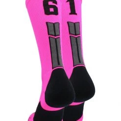 MadSportsStuff Neon Pink And Black Player ID Custom Number Crew Socks For Basketball Lacrosse Volleyball Boys And Girls 122 MadSportsStuff Neon Pink And Black Player ID Custom Number Crew Socks For Basketball Lacrosse Volleyball Boys And Girls