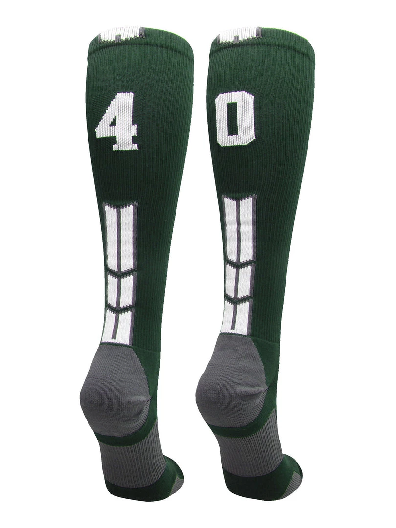 MadSportsStuff Dark Green Player ID Custom Number Over The Calf Socks For Softball Baseball Football Boys And Girls Softball Socks 90 MadSportsStuff Dark Green Player ID Custom Number Over The Calf Socks For Softball Baseball Football Boys And Girls Softball Socks
