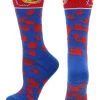 TCK KU Kansas Jayhawks Socks Womens Savage Crew Socks