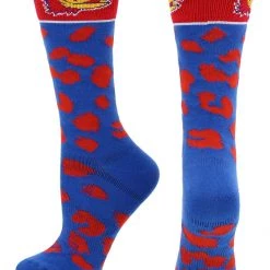 TCK KU Kansas Jayhawks Socks Womens Savage Crew Socks