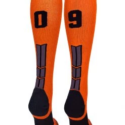 MadSportsStuff Softball Socks Orange And Black Player ID Custom Number Over The Calf Socks For Softball Baseball Football Boys And Girls 175 MadSportsStuff Softball Socks Orange And Black Player ID Custom Number Over The Calf Socks For Softball Baseball Football Boys And Girls