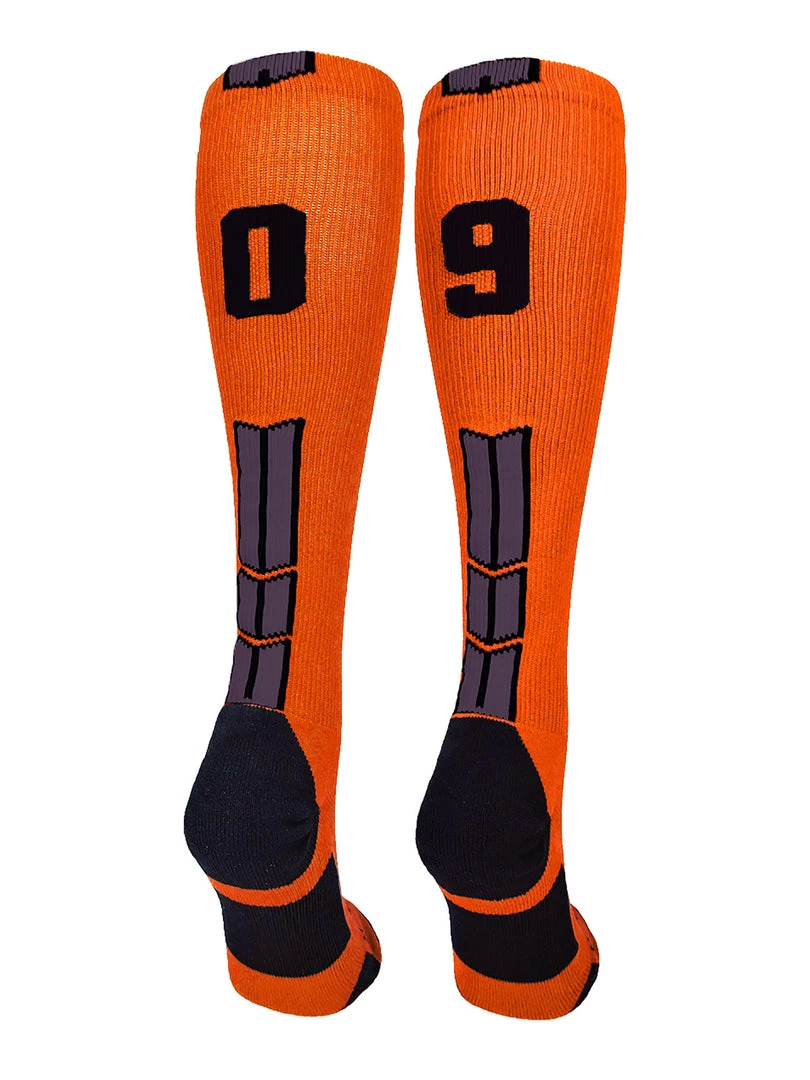 MadSportsStuff Softball Socks Orange And Black Player ID Custom Number Over The Calf Socks For Softball Baseball Football Boys And Girls 70 MadSportsStuff Softball Socks Orange And Black Player ID Custom Number Over The Calf Socks For Softball Baseball Football Boys And Girls