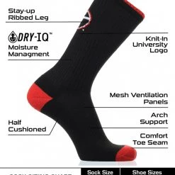 TCK Georgia Bulldogs Socks Campus Legend Crew Length