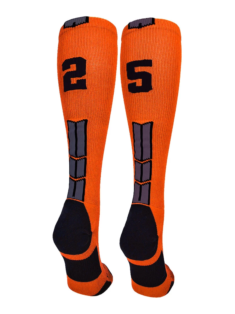 MadSportsStuff Orange And Black Player ID Custom Number Over The Calf Socks For Softball Baseball Football Boys And Girls 82 MadSportsStuff Orange And Black Player ID Custom Number Over The Calf Socks For Softball Baseball Football Boys And Girls