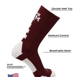 TCK Texas A&M Aggies Socks Baseline Crew