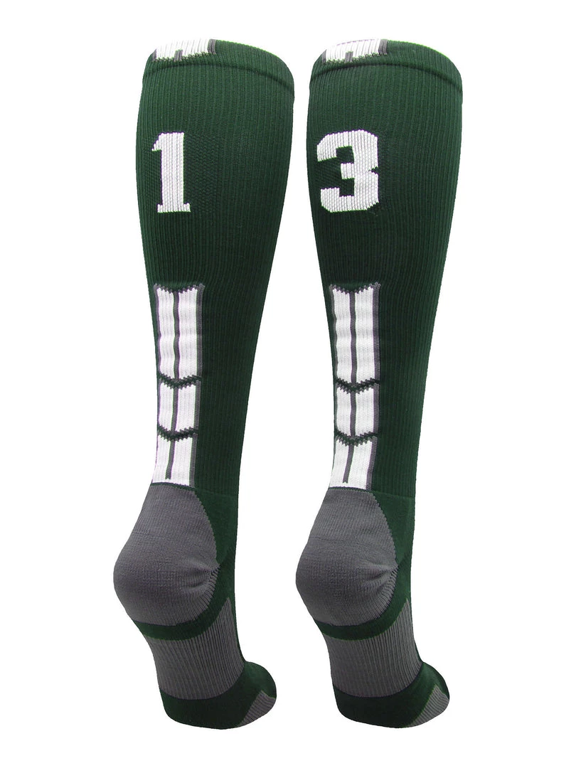 MadSportsStuff Dark Green Player ID Custom Number Over The Calf Socks For Softball Baseball Football Boys And Girls Softball Socks 66 MadSportsStuff Dark Green Player ID Custom Number Over The Calf Socks For Softball Baseball Football Boys And Girls Softball Socks