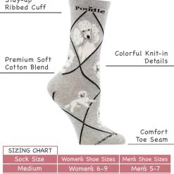 WHD White Poodle Socks For Women Gift For Dog Lovers Crazy Socks - Crew