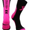 MadSportsStuff Pink Ribbon Breast Cancer Awareness Support Athletic Crew Socks Baseball Socks