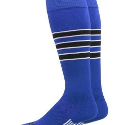 MadSportsStuff Dugout 3 Stripe Baseball Socks Over The Calf Length (Multiple Colors)