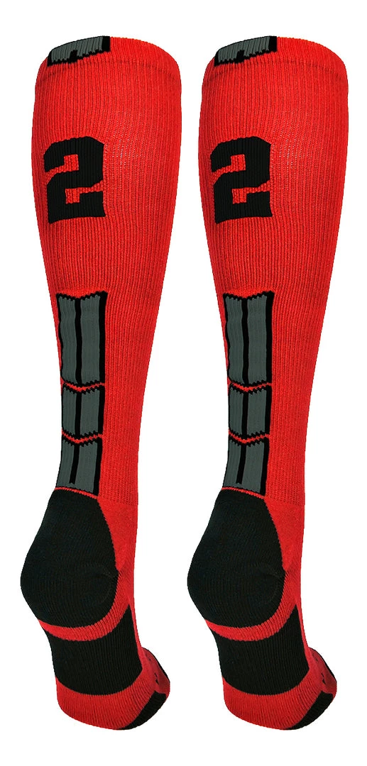 MadSportsStuff Red And Black Player ID Custom Number Over The Calf Socks For Softball Baseball Football Boys And Girls Baseball Socks 79 MadSportsStuff Red And Black Player ID Custom Number Over The Calf Socks For Softball Baseball Football Boys And Girls Baseball Socks