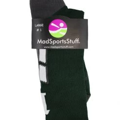 MadSportsStuff Dark Green Player ID Custom Number Crew Socks For Basketball Lacrosse Volleyball Boys And Girls Volleyball Socks