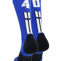 MadSportsStuff Royal Player ID Custom Number Crew Socks For Basketball Lacrosse Volleyball Boys And Girls