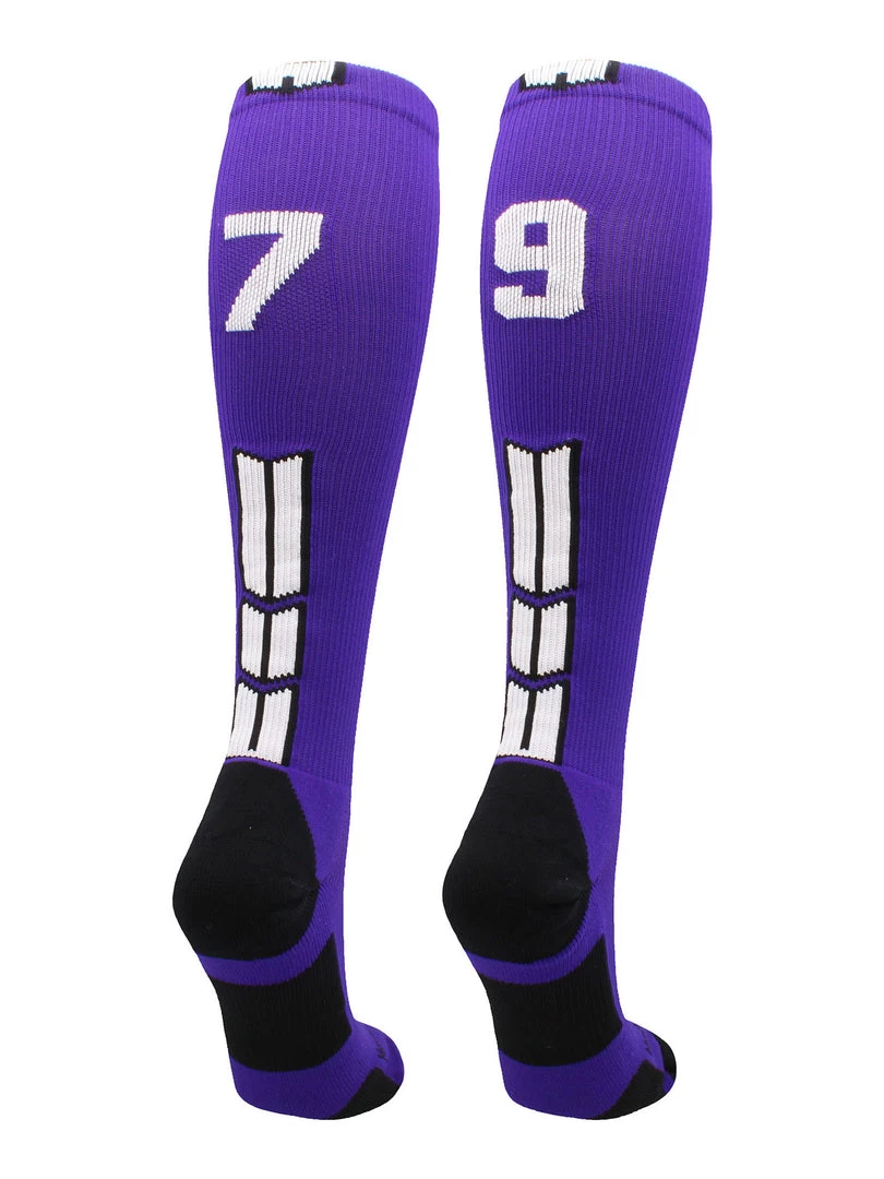 MadSportsStuff Purple Player ID Custom Number Over The Calf Socks For Softball Baseball Football Boys And Girls 51 MadSportsStuff Purple Player ID Custom Number Over The Calf Socks For Softball Baseball Football Boys And Girls