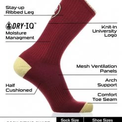 TCK Florida State Seminoles Socks Campus Legend Crew Length All Schools 6 TCK Florida State Seminoles Socks Campus Legend Crew Length All Schools