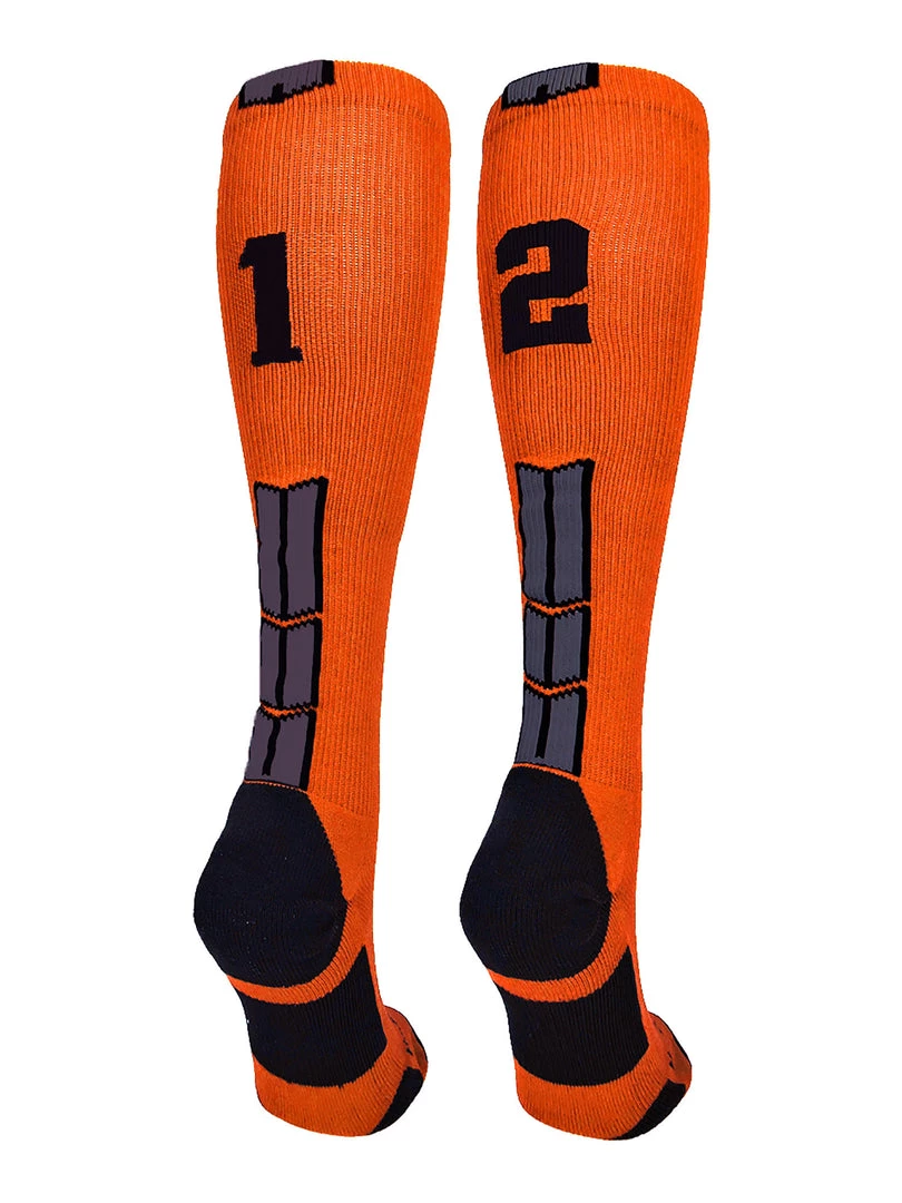 MadSportsStuff Softball Socks Orange And Black Player ID Custom Number Over The Calf Socks For Softball Baseball Football Boys And Girls 67 MadSportsStuff Softball Socks Orange And Black Player ID Custom Number Over The Calf Socks For Softball Baseball Football Boys And Girls
