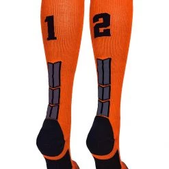 MadSportsStuff Orange And Black Player ID Custom Number Over The Calf Socks For Softball Baseball Football Boys And Girls 172 MadSportsStuff Orange And Black Player ID Custom Number Over The Calf Socks For Softball Baseball Football Boys And Girls