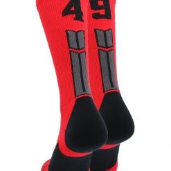 MadSportsStuff Red And Black Player ID Custom Number Crew Socks For Basketball Lacrosse Volleyball Boys And Girls 159 MadSportsStuff Red And Black Player ID Custom Number Crew Socks For Basketball Lacrosse Volleyball Boys And Girls
