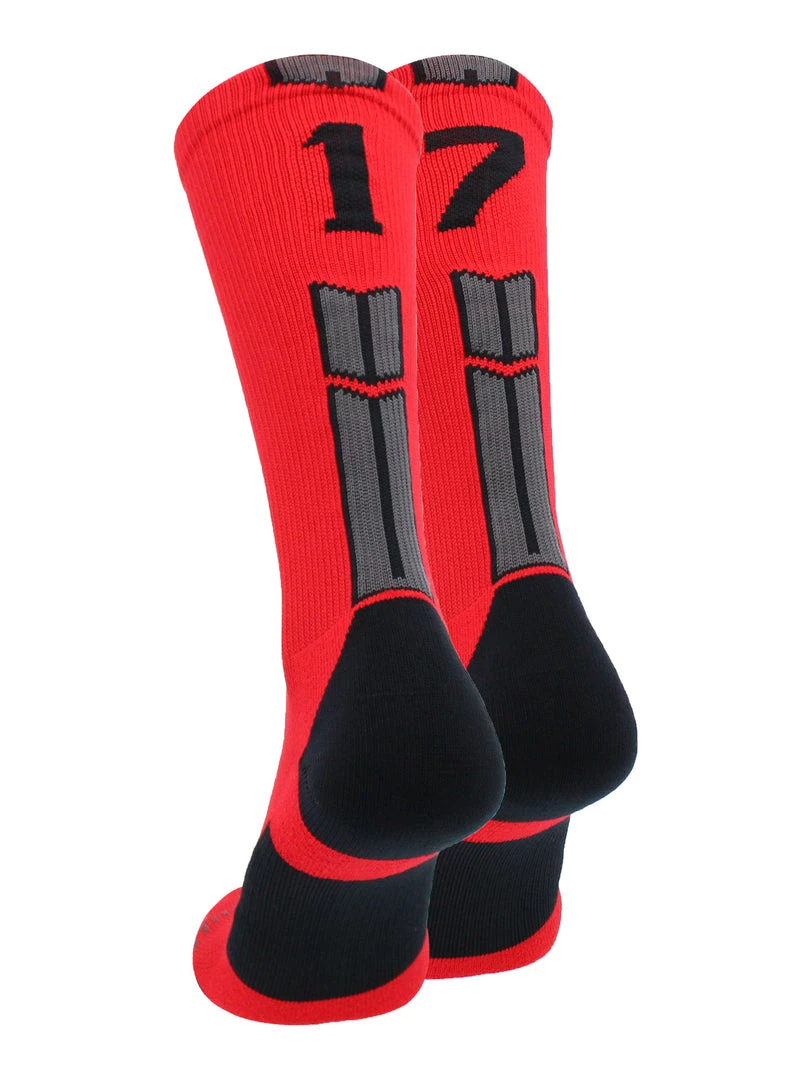 MadSportsStuff Red And Black Player ID Custom Number Crew Socks For Basketball Lacrosse Volleyball Boys And Girls 61 MadSportsStuff Red And Black Player ID Custom Number Crew Socks For Basketball Lacrosse Volleyball Boys And Girls