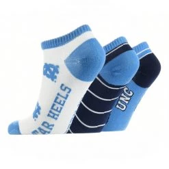 TCK North Carolina Tar Heels No Show Socks Full Field 3 Pack