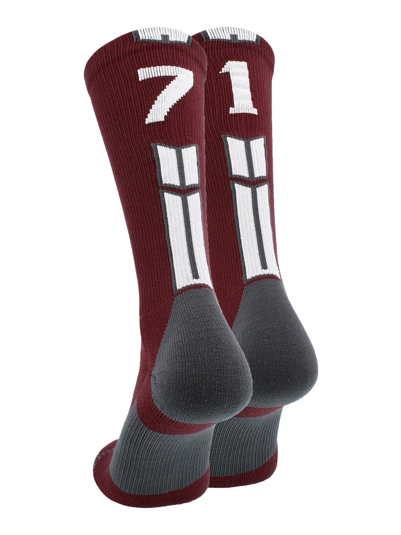 MadSportsStuff Maroon Player ID Custom Number Crew Socks For Basketball Lacrosse Volleyball Boys And Girls Volleyball Socks 8 MadSportsStuff Maroon Player ID Custom Number Crew Socks For Basketball Lacrosse Volleyball Boys And Girls Volleyball Socks
