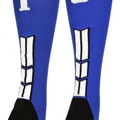 MadSportsStuff Royal Player ID Custom Number Over The Calf Socks For Softball Baseball Football Boys And Girls