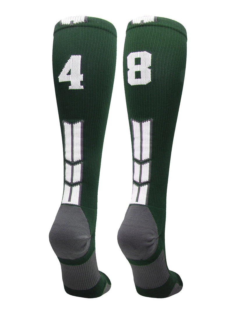 MadSportsStuff Dark Green Player ID Custom Number Over The Calf Socks For Softball Baseball Football Boys And Girls Softball Socks 57 MadSportsStuff Dark Green Player ID Custom Number Over The Calf Socks For Softball Baseball Football Boys And Girls Softball Socks