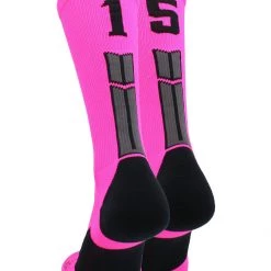 MadSportsStuff Neon Pink And Black Player ID Custom Number Crew Socks For Basketball Lacrosse Volleyball Boys And Girls 167 MadSportsStuff Neon Pink And Black Player ID Custom Number Crew Socks For Basketball Lacrosse Volleyball Boys And Girls
