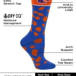 TCK Boise State Broncos Socks Womens Savage Crew Socks All Schools