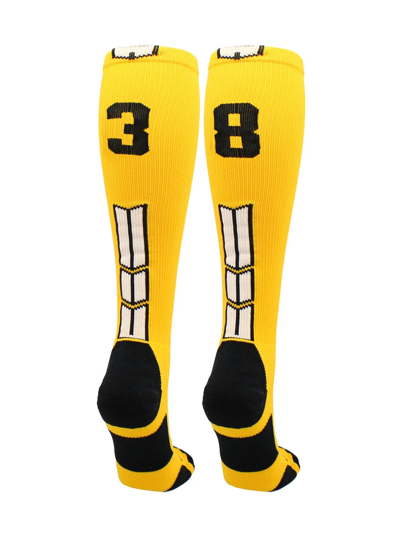 MadSportsStuff Softball Socks Gold Player ID Custom Number Over The Calf Socks For Softball Baseball Football Boys And Girls 91 MadSportsStuff Softball Socks Gold Player ID Custom Number Over The Calf Socks For Softball Baseball Football Boys And Girls