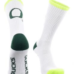 TCK Oregon Ducks Socks Basic Crew White Socks All Schools